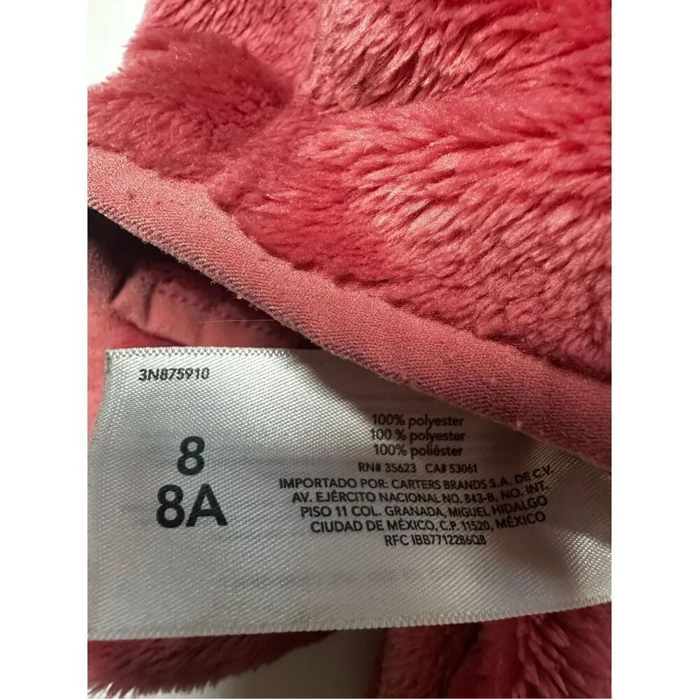 OshKosh B'gosh Girls Long Sleeve Hooded Jacket Fleece Size 8